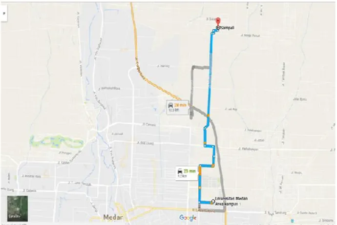 Gambar  1  Peta  lokasi  pengabdian  (desa  Sampali,  kecamatan  Percut Sei Tuan, kabupaten Deli Serdang) 