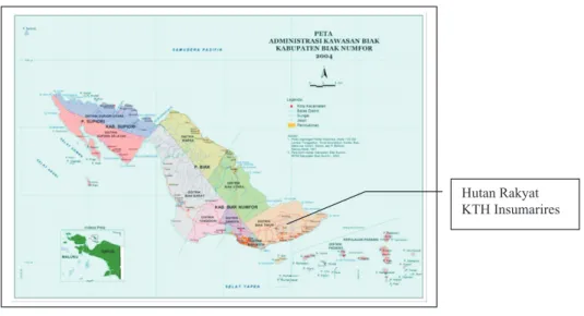 Gambar 1. Lokasi Penelitian di Kabupaten Biak Nunfor Figure 1.  The  location of  Research in Biak Nunfor Regency