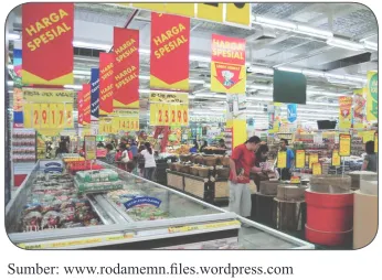 Gambar 9.6 Jual beli di pasar modern