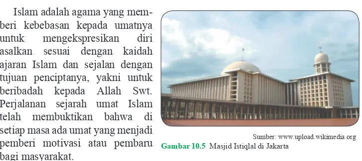 Gambar 10.5  Masjid Istiqlal di Jakarta