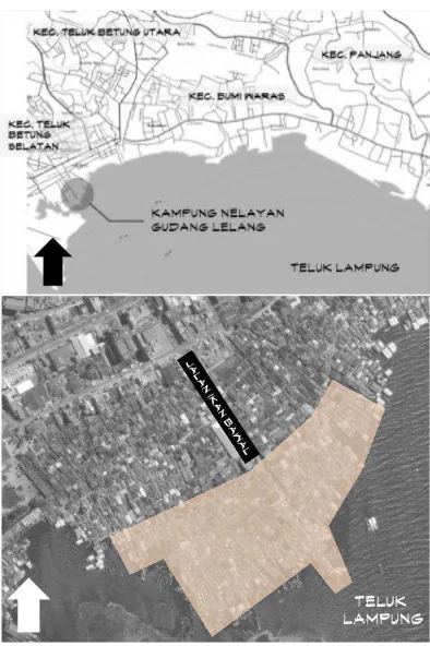 Gambar 1. Lokasi permukiman nelayan gudang lelang Bandar Lampung 