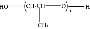 Gambar 2.2 Struktur molekul polipropilen glikol (PPG) 