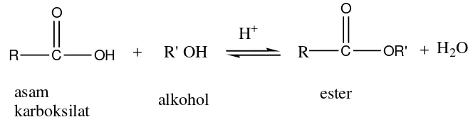 Gambar 1, dan  dikatalisis dengan suatu  asam (Fessenden, 1986).   