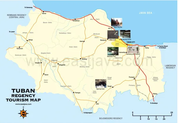 Gambar III. 3  Peta destinasi wisata disekitar Kampung Karangsari