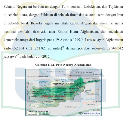 Gambar III.1. Peta Negara Afghanistan 