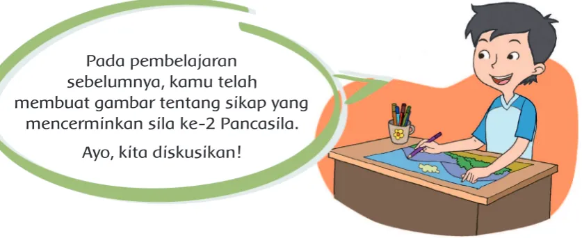 gambar pada secarik kertas.