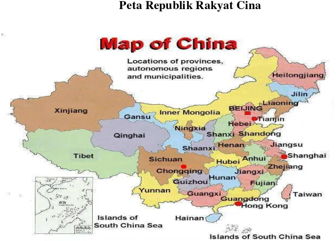 Gambar 4.1 Peta Republik Rakyat Cina 