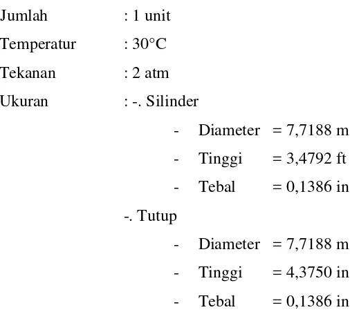 Tabel 5.5 Spesifikasi Mixer