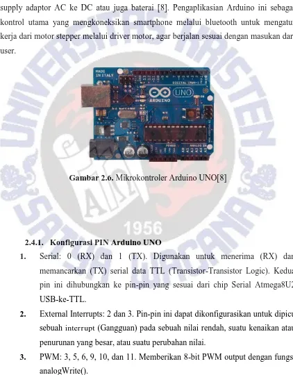 Gambar 2.6. Mikrokontroler Arduino UNO[8] 