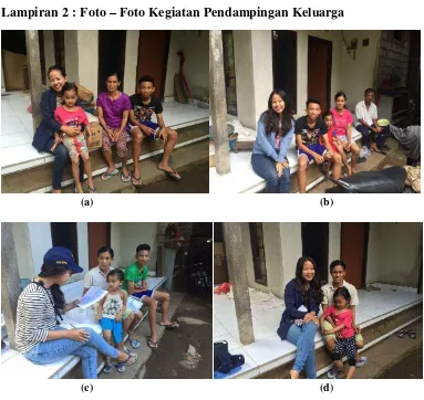 Gambar (a), (b), (c), (d).Foto Mahasiswa bersama Keluarga Bapak Gusti Ngurah Wirajaya 