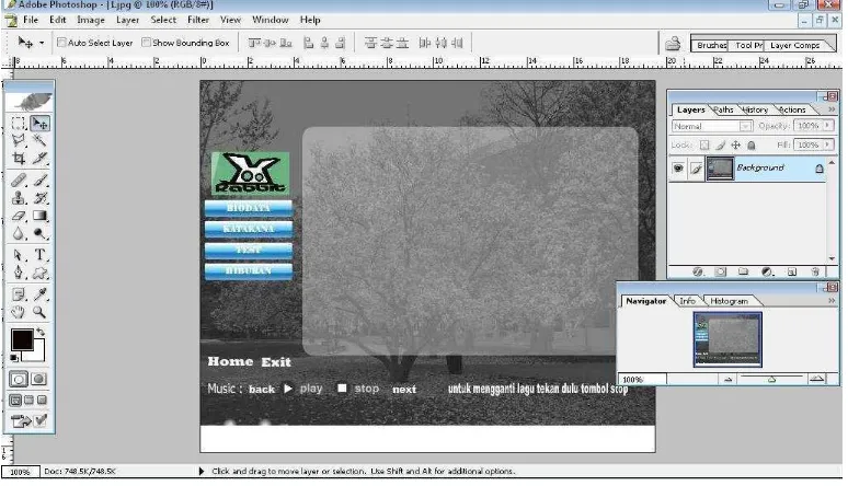 Gambar 4.1 Desain Menu Adobe Photoshop 