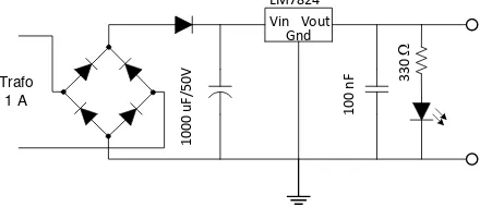 Gambar 7. Rangkaian catu daya 24 Volt DC  