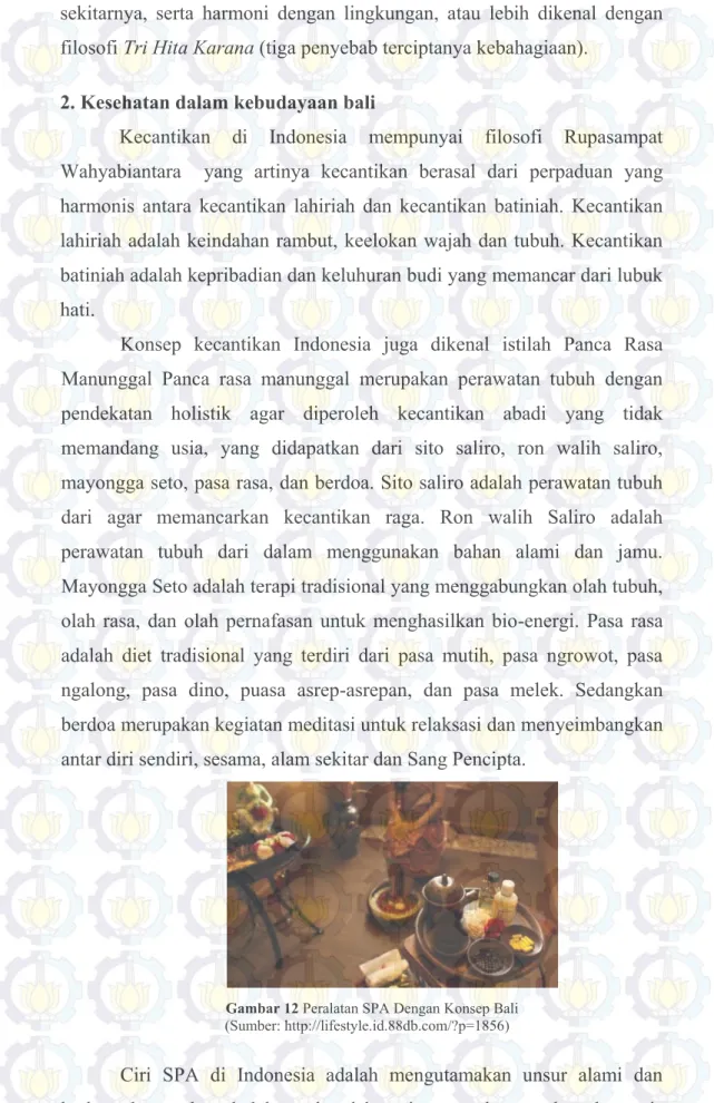 Gambar 12 Peralatan SPA Dengan Konsep Bali 