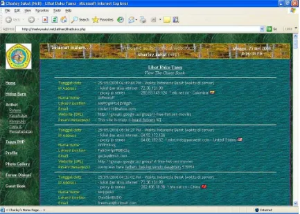 Gambar 2.2 Contoh website yang terserang spam dan bot-bot spam 