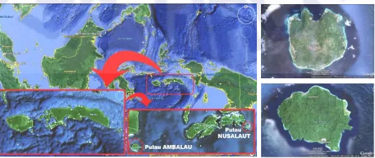 Gambar 1.  Peta Pulau Nusalaut dan Pulau Ambalau 