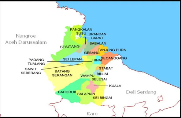 Gambar 4.1.1.1.1 Peta Kabupaten Langkat 