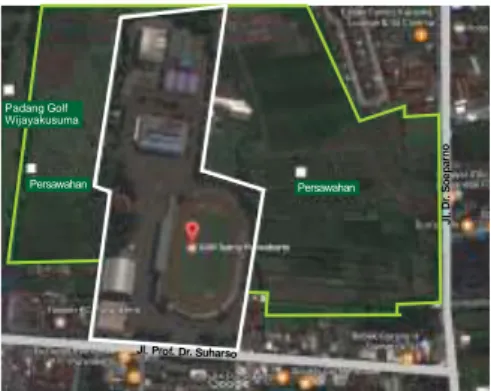 Gambar 3.1 Site Stadion Satria Purwokerto  Sumber : Google map, 2017 