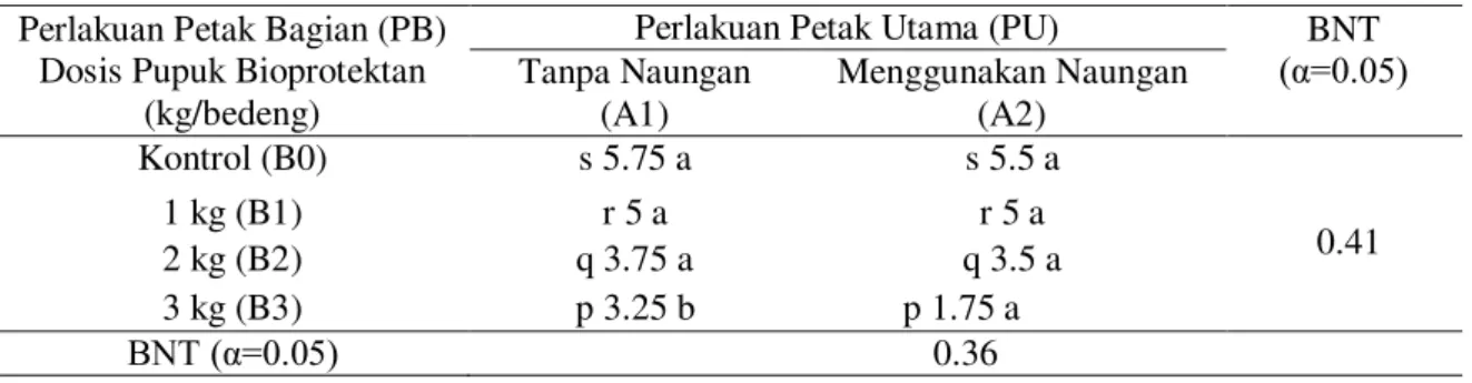 Tabel  2.  Rata-Rata  Berat  Kering  Umbi  Bawang  Merah  Pada  Perlakuan  Naungan  dan  Perlakuan  Dosis Pupuk Bioprotektan (kompos+Trichoderma sp.) (g) 