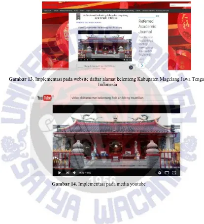 Gambar 13 . Implementasi pada website daftar alamat kelenteng Kabupaten Magelang Jawa Tengah Indonesia 