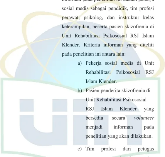 Tabel 1. 1   Informan Penelitian 