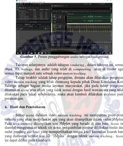 Gambar 5. Proses penggabungan audio sebagai background  