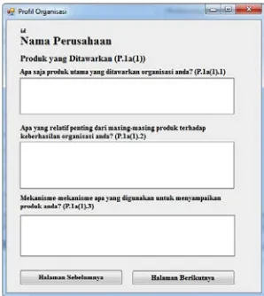 Gambar 5. Interface Profile Organisasi Item P1A1 