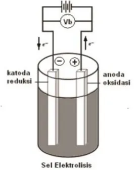 Gambar II.1 Gambar Sel Elektrolisis (Riyanto, 2012) 