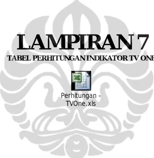 TABEL PERHITUNGAN INDIKATOR TV ONE 