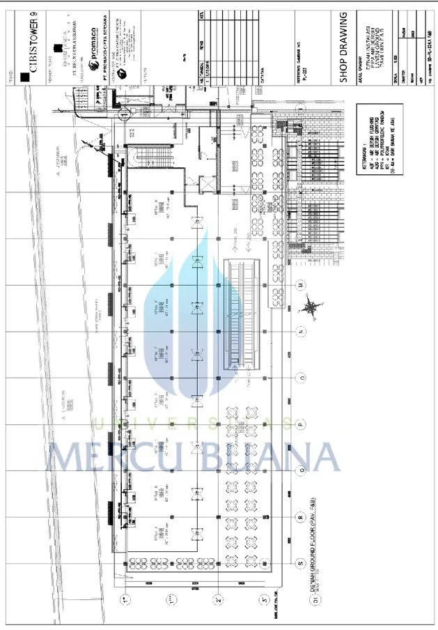 Gambar 4.8 Denah Instalasi Pipa Air Bersih Lantai Ground Floor Paviliun F&amp;B. 