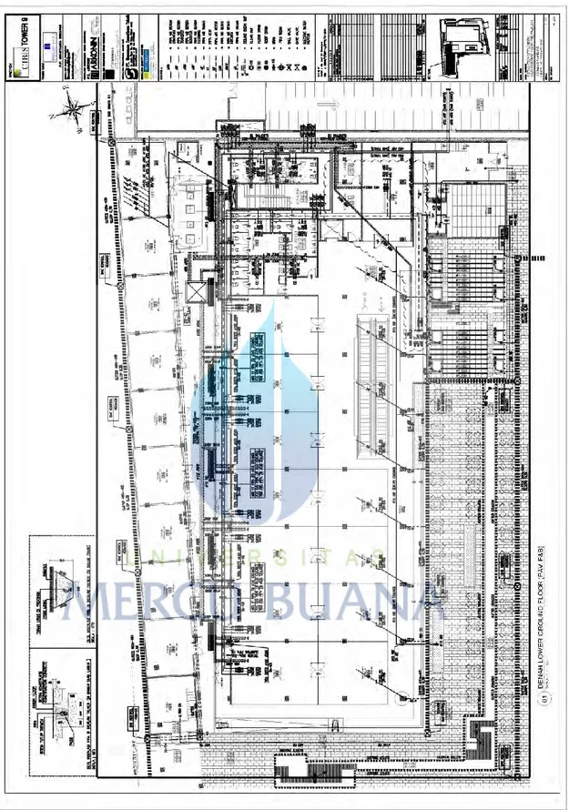Gambar 4.3 Denah Instalasi Plambing Lantai Lower Ground Paviliun F&amp;B. 