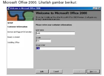 Gambar 35. Welcome to Microsoft Office 2000