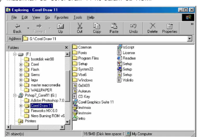 Gambar 41. Windows Explorer Corel Draw 11