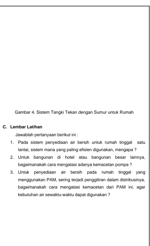 Gambar 4. Sistem Tangki Tekan dengan Sumur untuk Rumah 