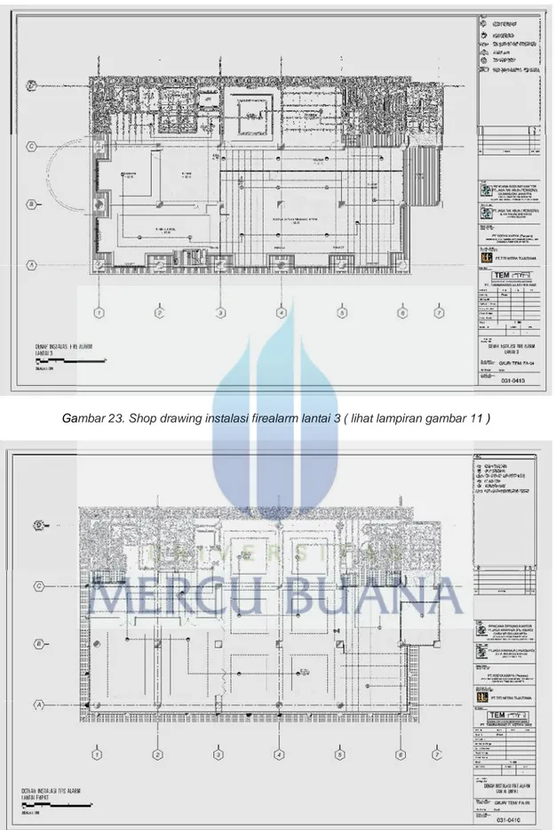 Gambar 23. Shop drawing instalasi firealarm lantai 3 ( lihat lampiran gambar 11 ) 