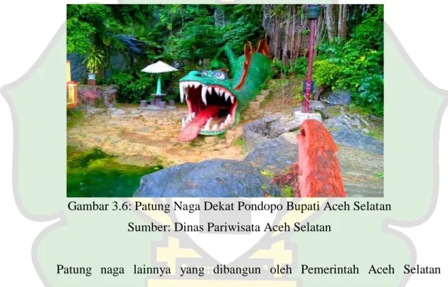 Gambar 3.6: Patung Naga Dekat Pondopo Bupati Aceh Selatan  Sumber: Dinas Pariwisata Aceh Selatan 