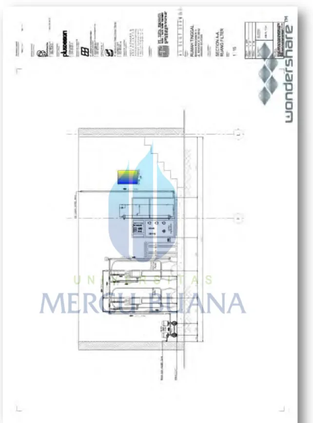 Gambar 4.4 Drawing Section Ruang Filter Bangka Residence IV 