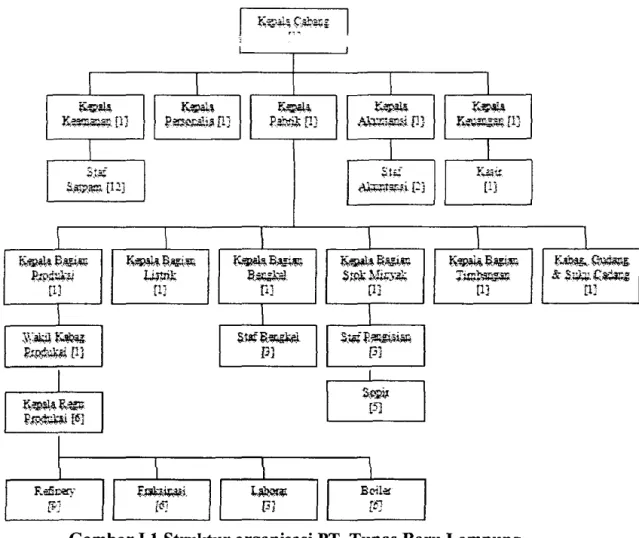 Gambar 1.1  Struktur organisasi PT. Tunas Baru Lampung 