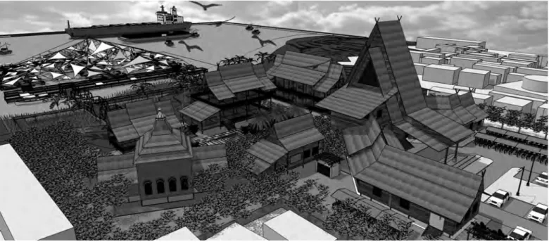 Gambar 1.1 Perspektif Bangunan Pasar Terapung di Banjarmasin 