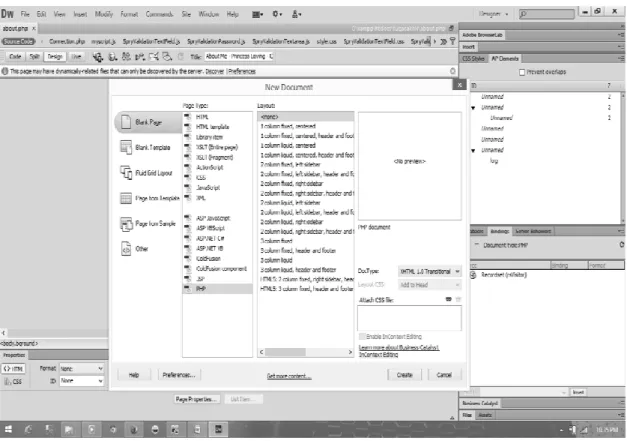 Gambar 2.2 Tampilan Start Page Macromedia Dreamweaver 8 