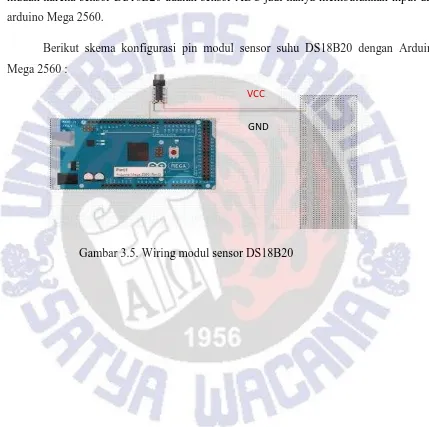 Gambar 3.5. Wiring modul sensor DS18B20 