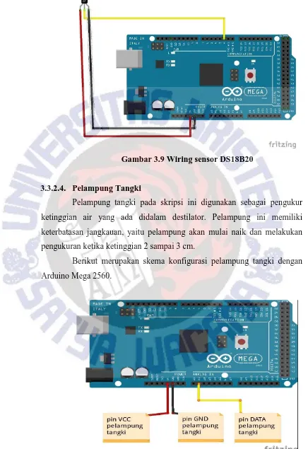 Gambar 3.9 Wiring sensor DS18B20 