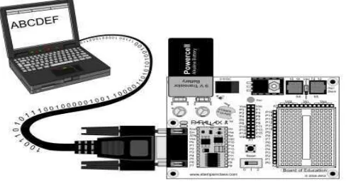 Gambar 2.5 Pemasangan kabel serial dan konektor DB9 ke basic stamp 