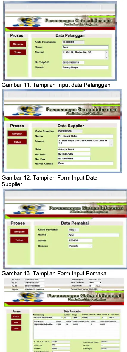 Gambar 11. Tampilan Input data Pelanggan 