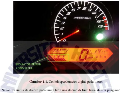 Gambar 1.1. Contoh speedometer digital pada motor 