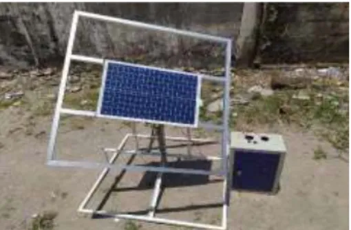 Gambar 6. Solar Tracker 2 axis dengan pemberat air yang telah dibuat.  