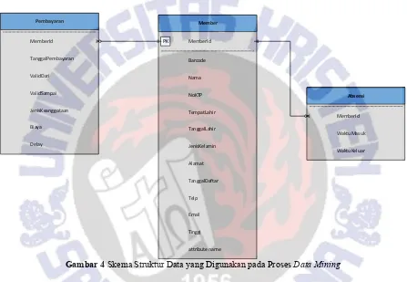 Gambar 4 Skema Struktur Data yang Digunakan pada Proses Data Mining 