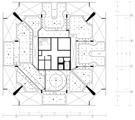 Gambar 3.3 Ceiling plan ruang pameran utama. Konsep Penghawaan 