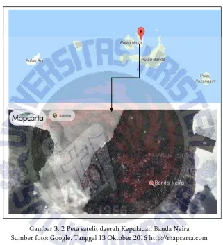 Gambar 3. 2 Peta satelit daerah Kepulauan Banda Neira 