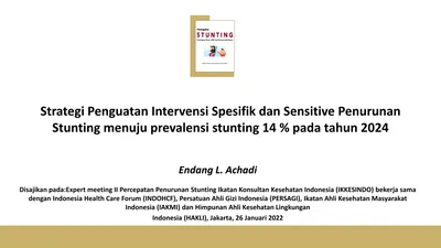 Strategi Penguatan Intervensi Spesifik Dan Sensitive Penurunan Stunting ...