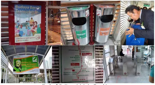 Gambar 5. Fasilitas pada halte bus Trans Jakarta
